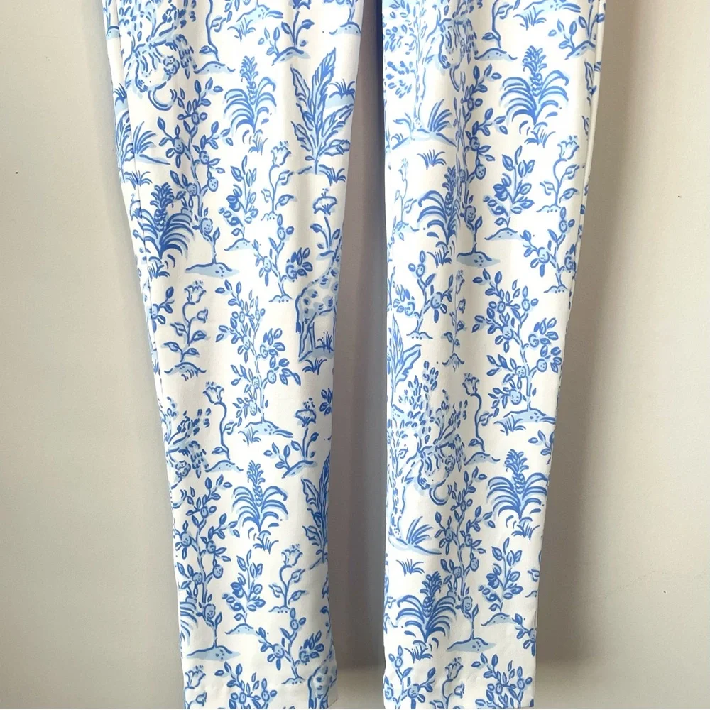 Lilly Pulitzer Luxletic Corso Pants Resort White Tall Tales Golf Athleisure Sz 4 - Picture 5 of 16